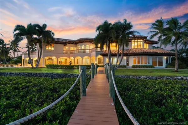 a view of a lake with a terrace