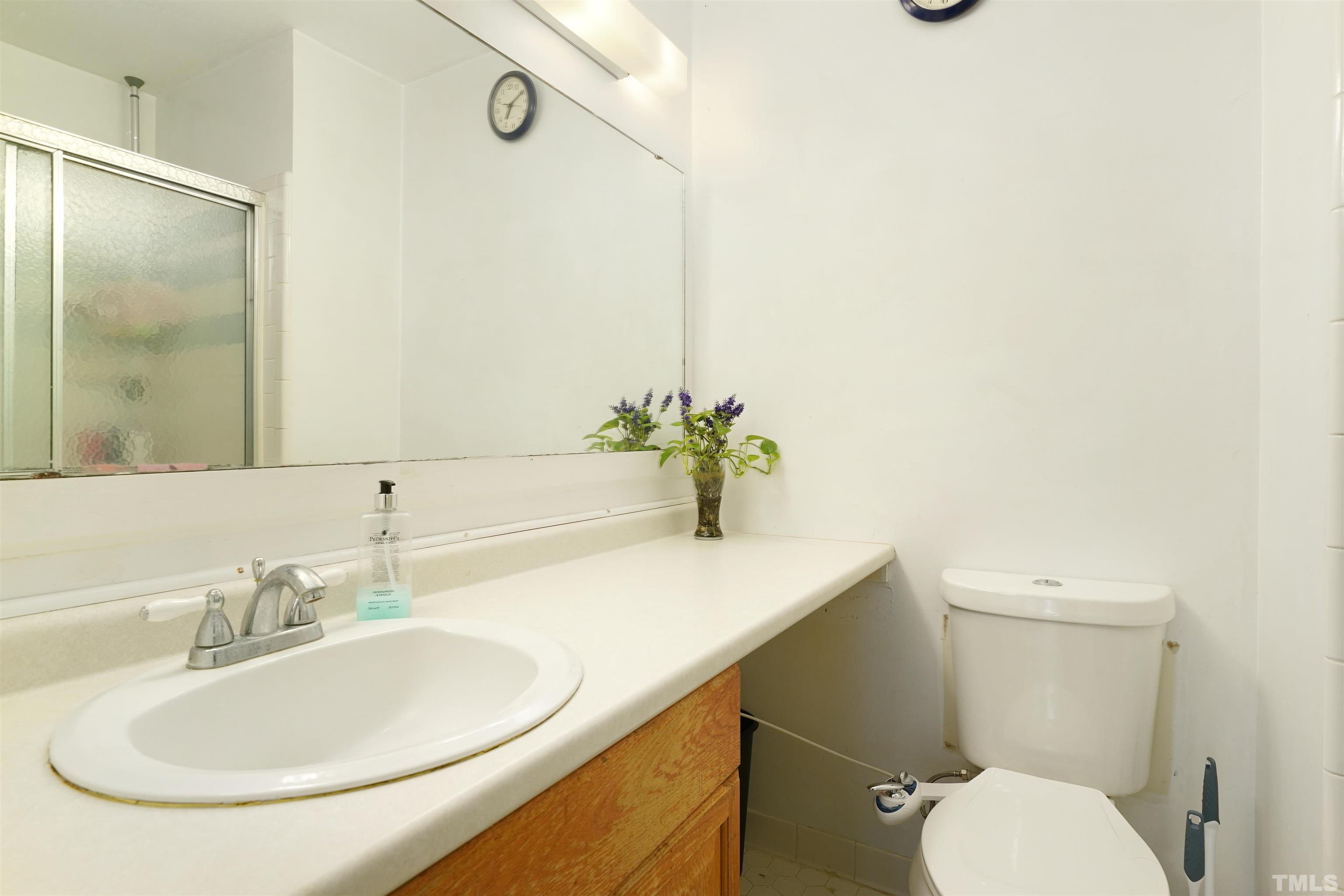 1738 Quail Ridge Road Raleigh, NC 27609 - Photo 12 of 13 a bathroom with a sink a toilet and mirror