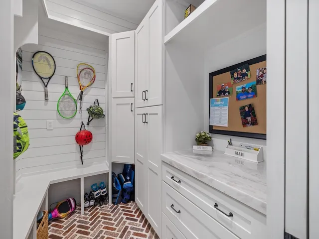 a view of entryway with wooden floor