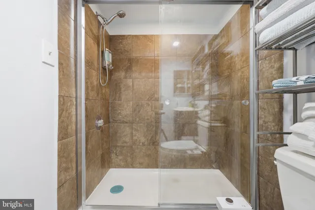 a bathroom with a shower