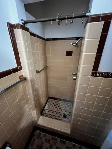 a bathroom with a shower