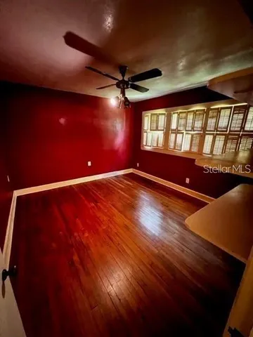 an empty room with windows