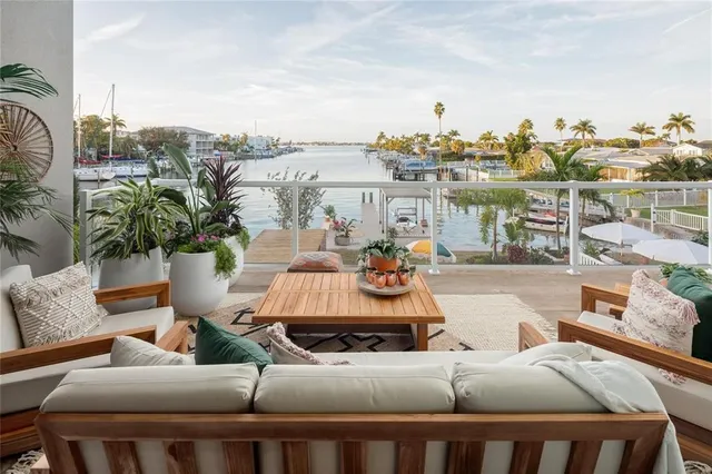 a view of a terrace with couches