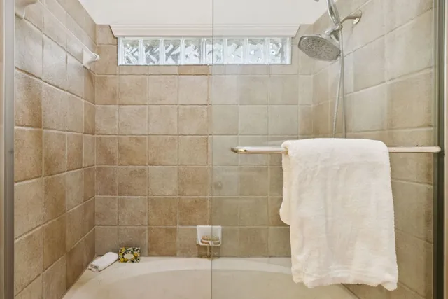 a bathroom with a shower