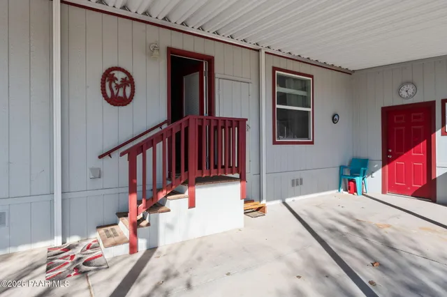a view of a hall with front door