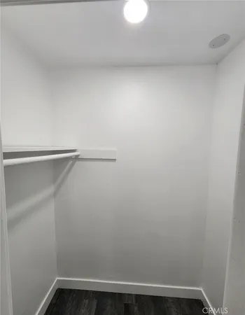 a view of small space with racks on the wall