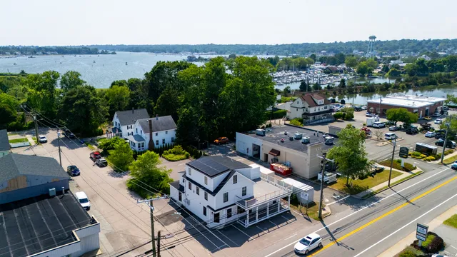 an aerial view of multiple house