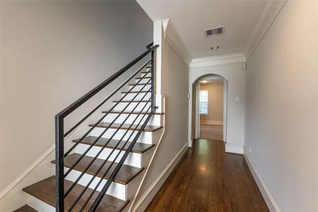 a view of entryway with wooden floor