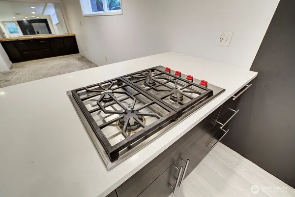 a close up of a stove top oven sitting on a counter