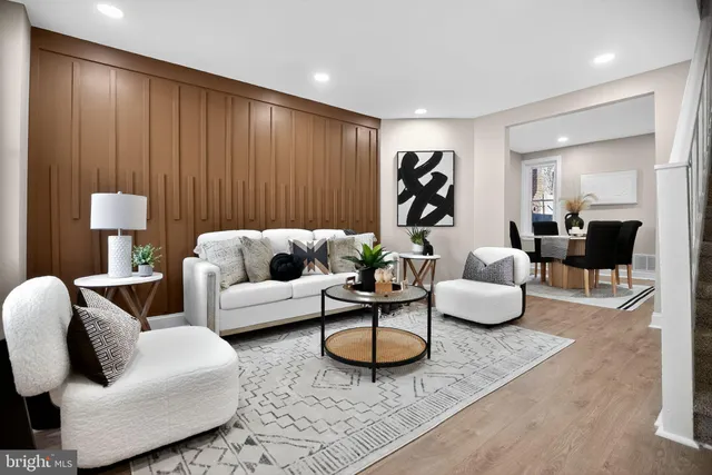 a living room with furniture and a couch