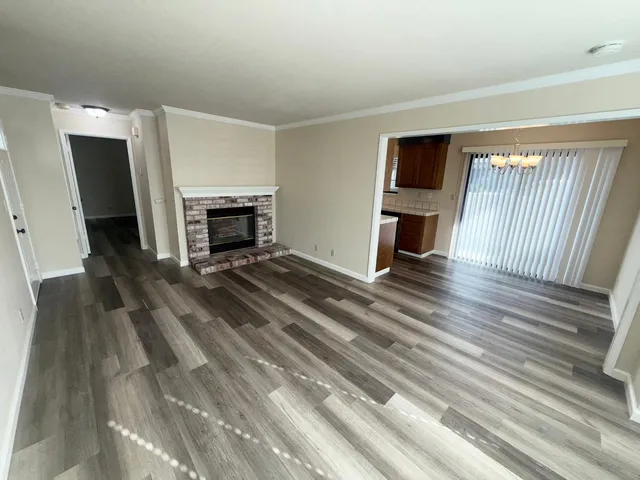 a view of a livingroom with a fireplace