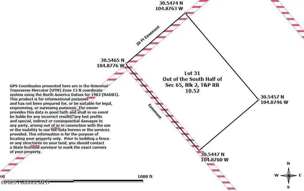 $4,600 | 25-31 Sec 65 Block 2 T&p Presidio County, Valentine, TX 79854
