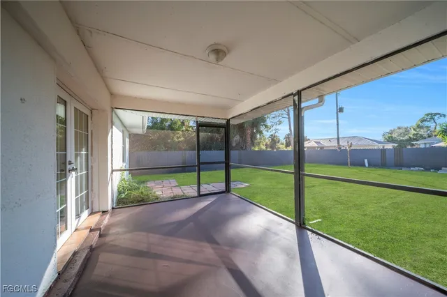 a view of a garden from the window