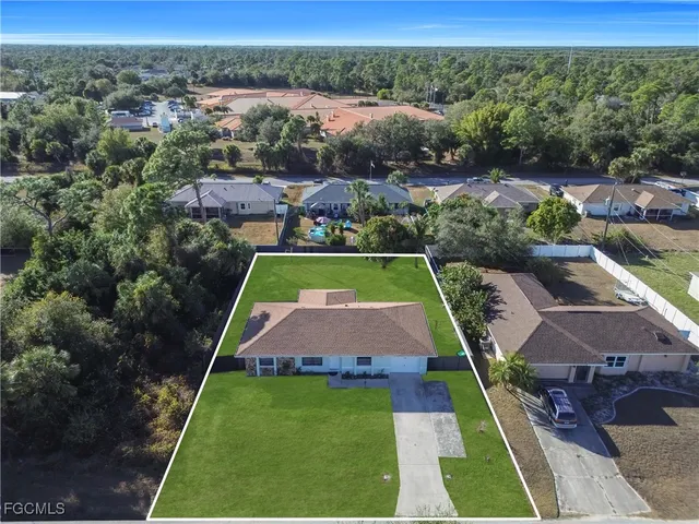 an aerial view of a house