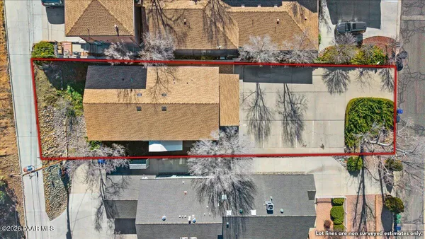 an aerial view of multiple house