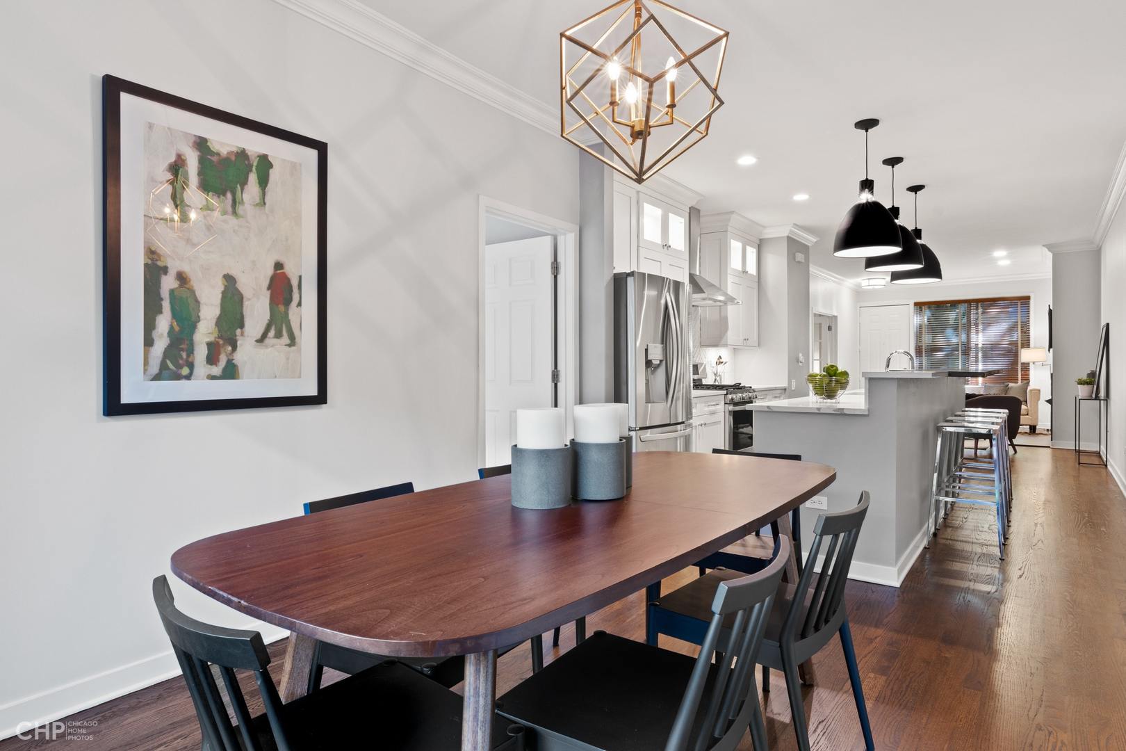 1354 West Fillmore Street, Unit A Chicago, IL 60607 - Photo 7 of 15 a view of a dining room with furniture and wooden floor