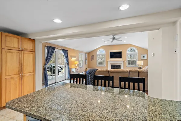 a view of a livingroom with furniture and window