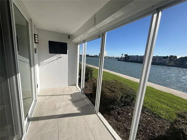 a view of a lake from a yard