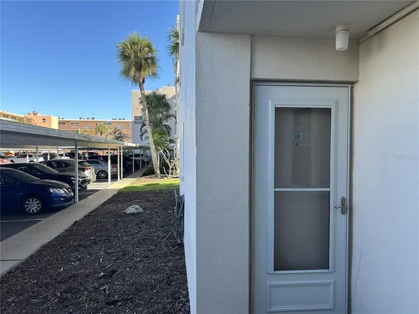 a car parked in front of a building