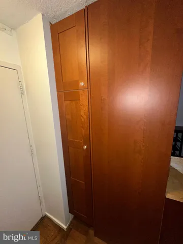 a view of entryway with wooden floor