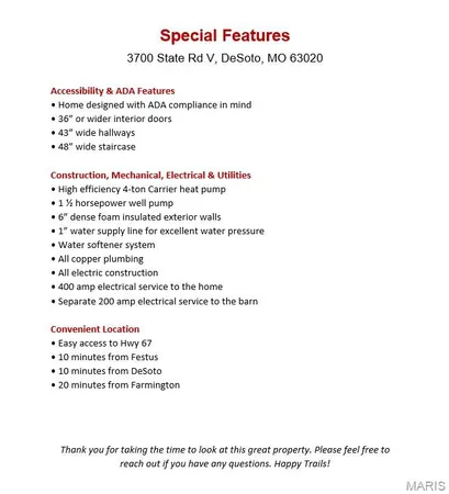 $725,000 | 3700 State Rd V, De Soto, MO 63020