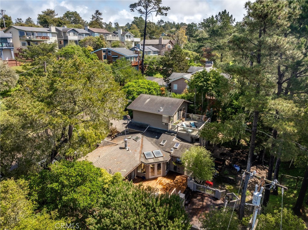 1981 Benson Avenue Cambria, CA 93428 - Photo 3 of 35 Drone view showing back deck and yard.