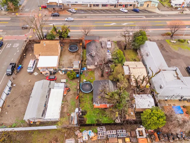 an aerial view of a house