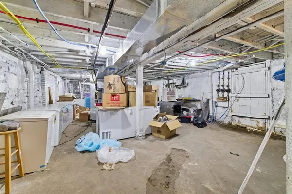 a view of a garage with stuff