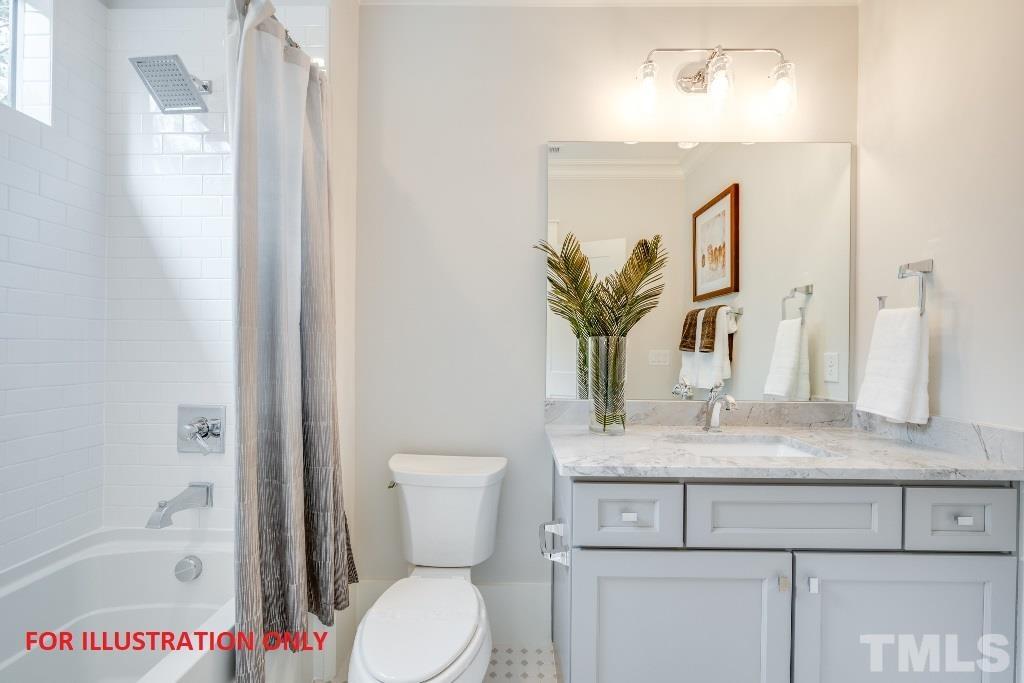 1317 Westfield Avenue Raleigh, NC 27607 - Photo 21 of 29 a bathroom with a granite countertop sink toilet and shower