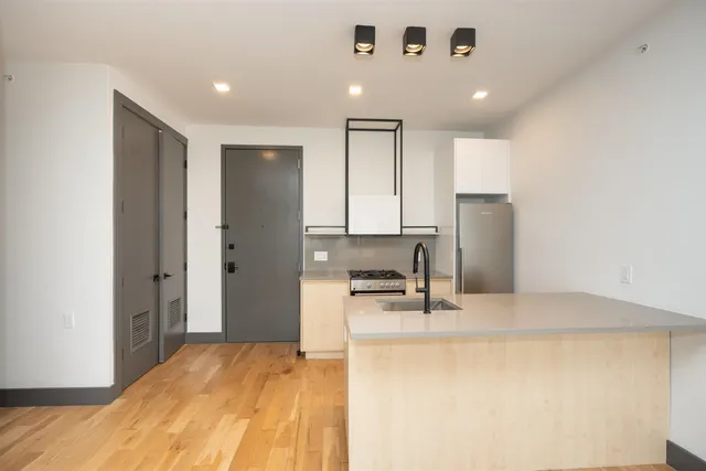 a view of a hallway with a elevator