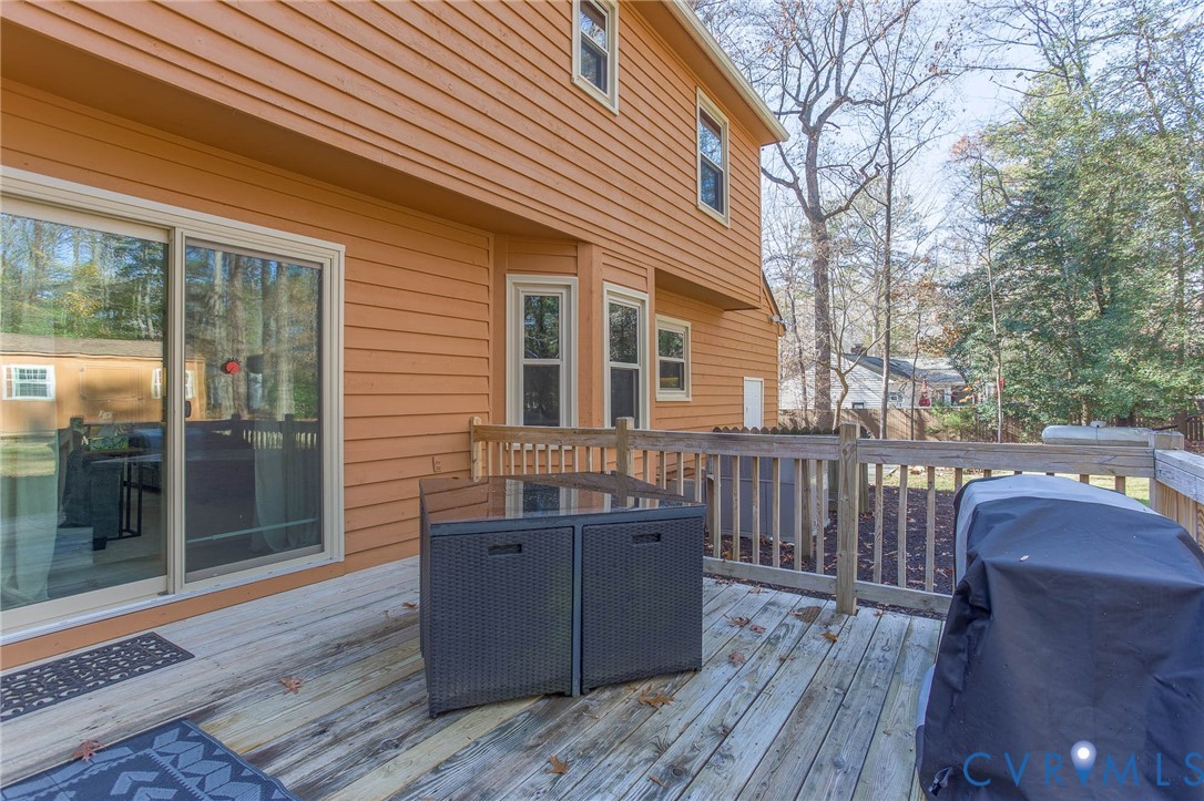 12930 Donegal Drive Chesterfield, VA 23832 - Photo 31 of 43 a view of a house with wooden deck
