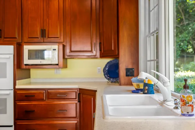 a view of a fireplace with wooden floor