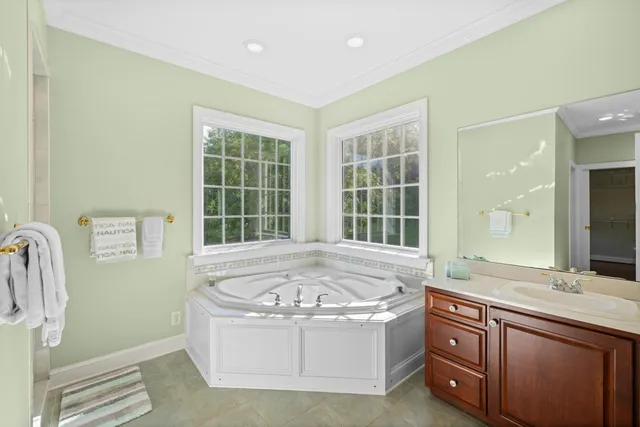 a view of a yard with an outdoor seating