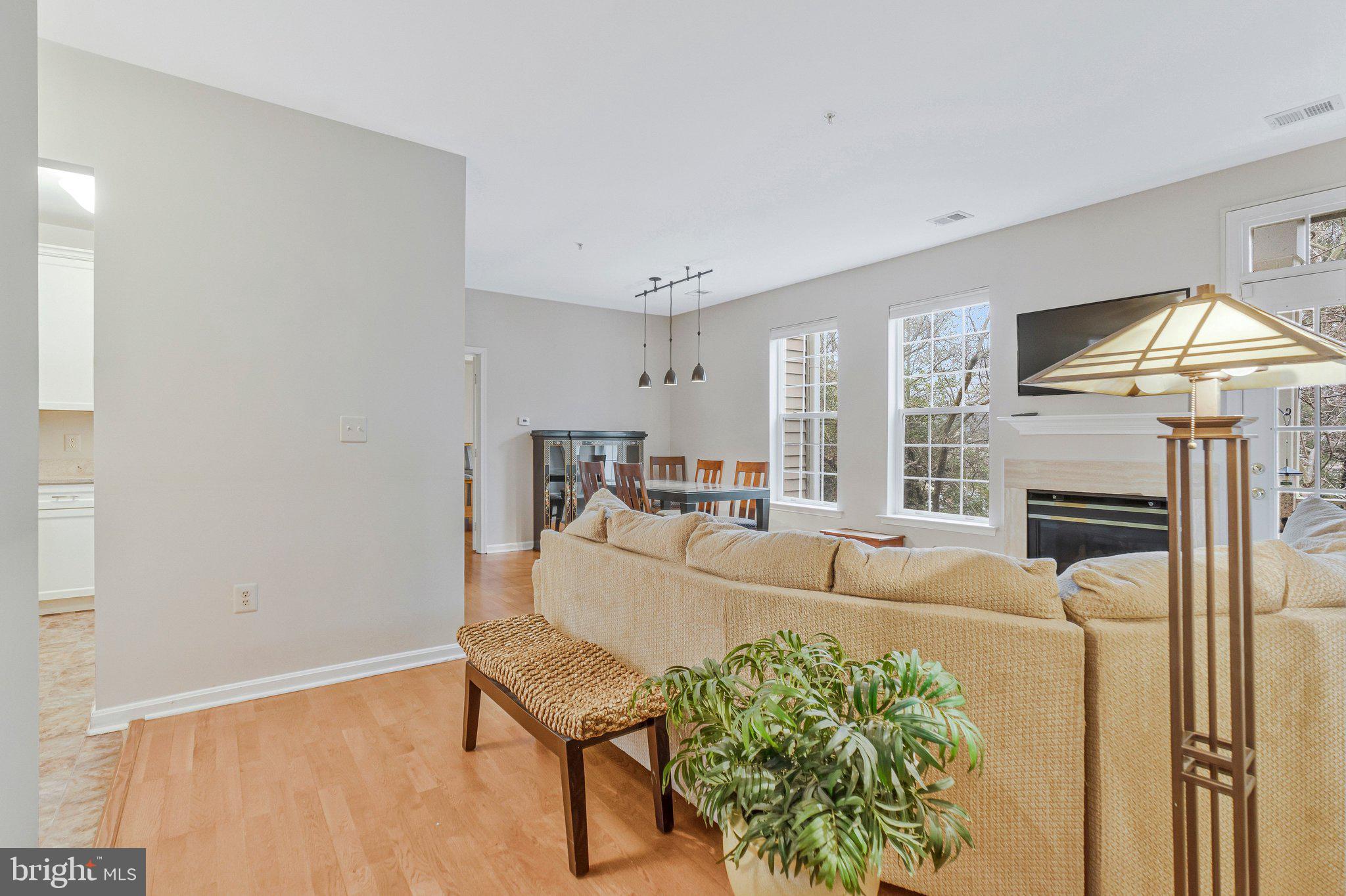 11405 Windleaf Court, Unit 23 Reston, VA 20194 - Photo 9 of 24 a living room with furniture a fireplace and a flat screen tv