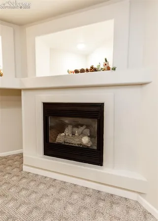 a close view of a fireplace