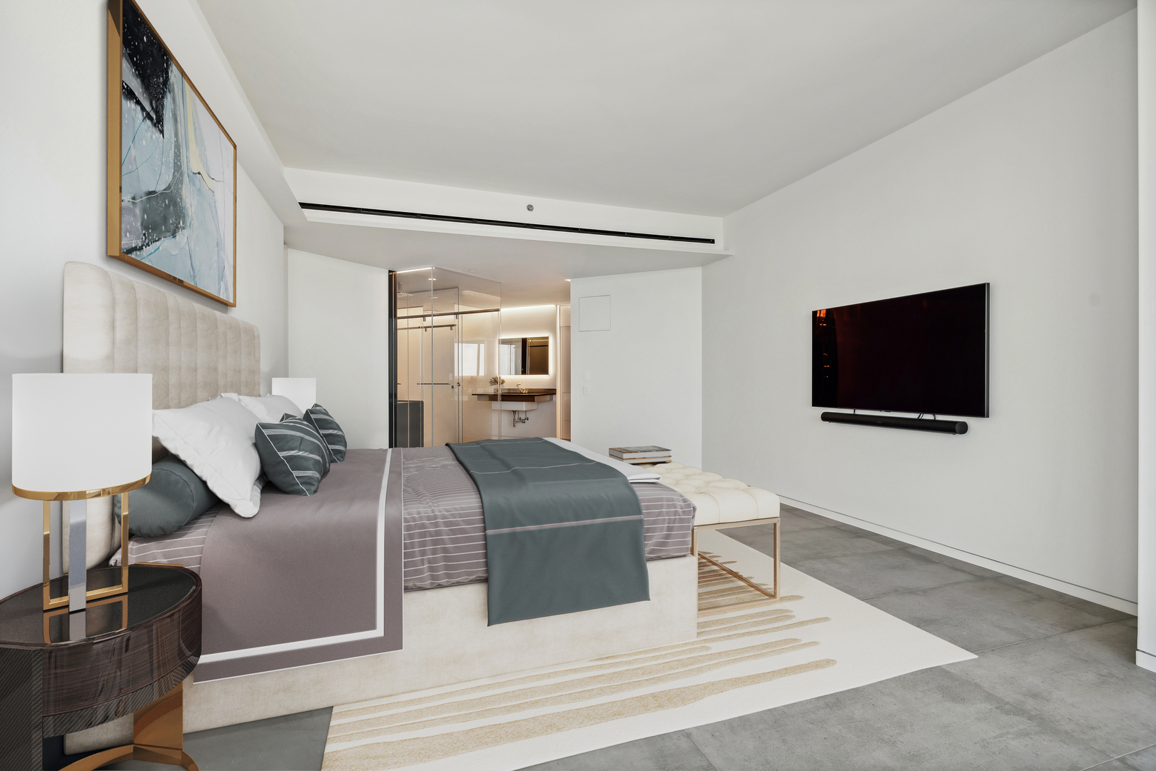 401 North Wabash Avenue, Unit 84F Chicago, IL 60611 - Photo 13 of 31 a living room with furniture and a flat screen tv