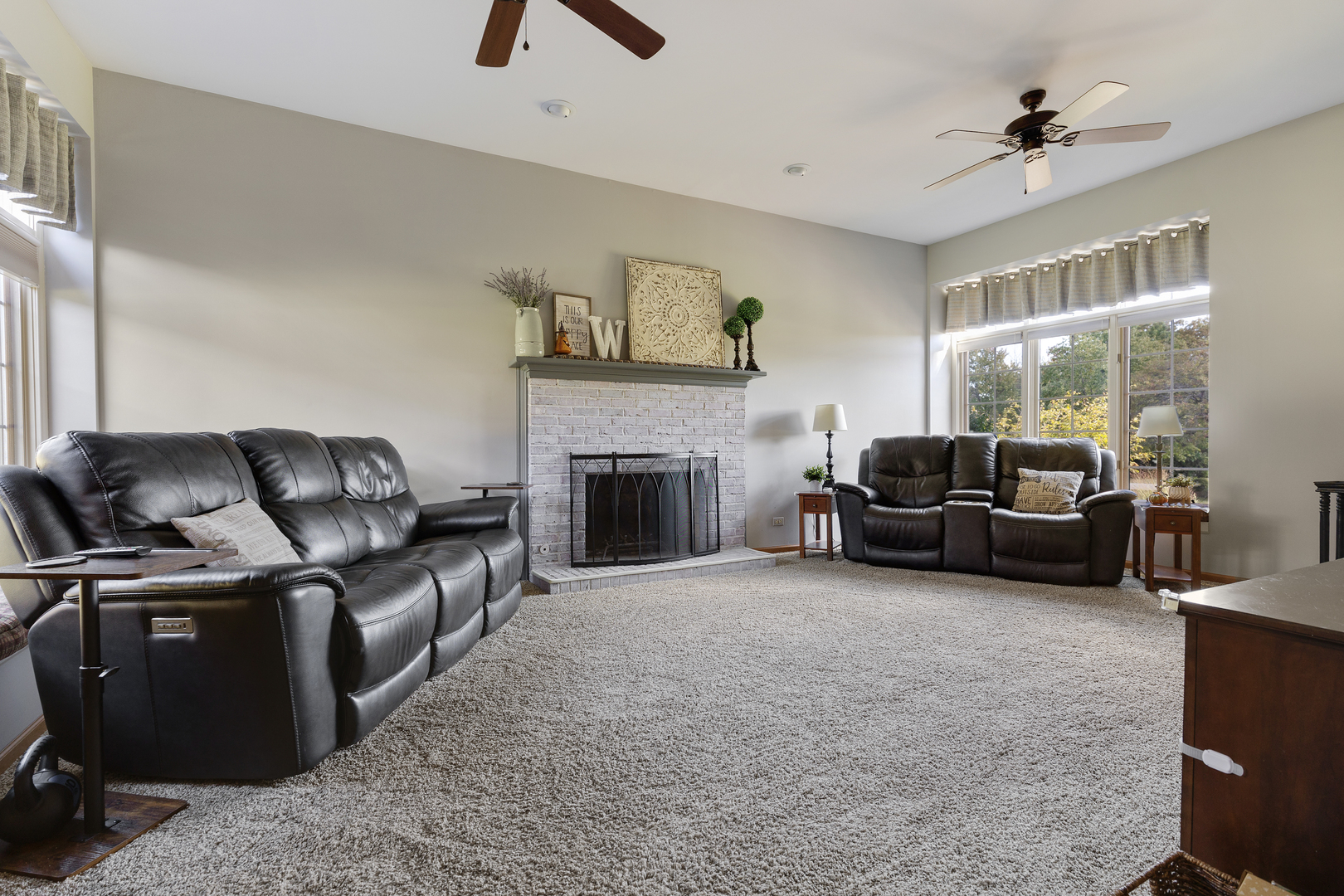 10317 Ridge Lane Huntley, IL 60142 - Photo 19 of 42 a living room with furniture and a fireplace