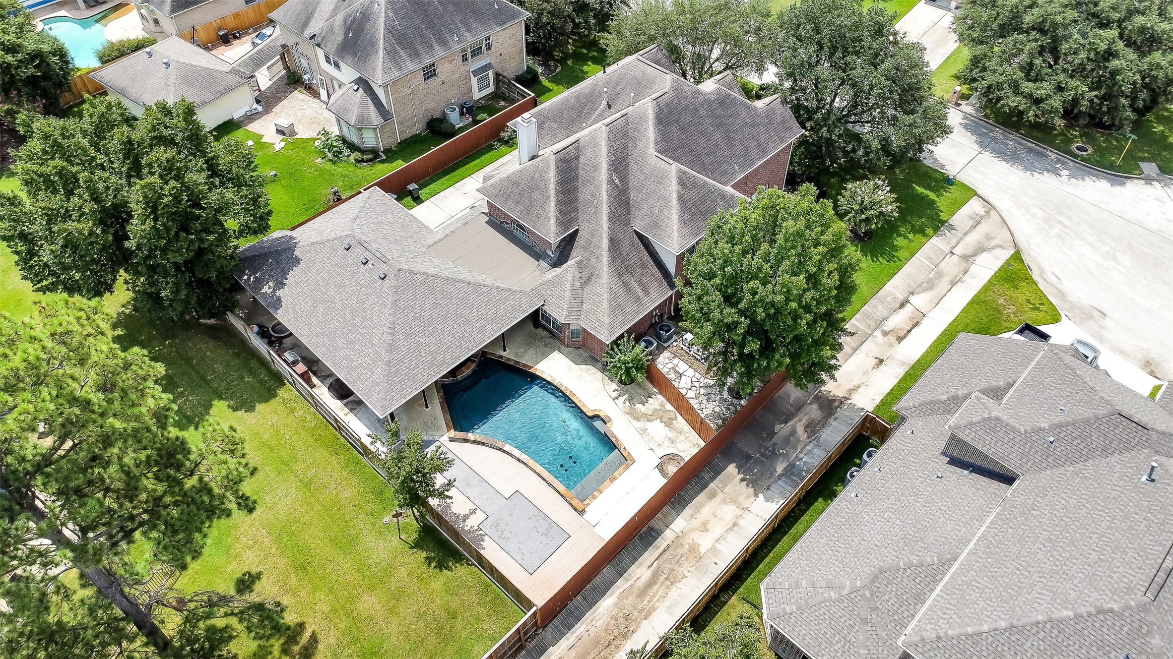 18414 Bull Pine Drive Spring, TX 77379 - Photo 7 of 43 an aerial view of a house with swimming pool