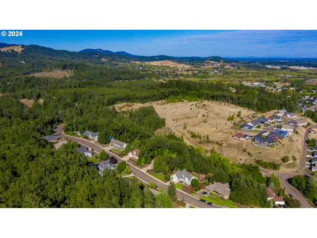 a view of a yard with wooden fence