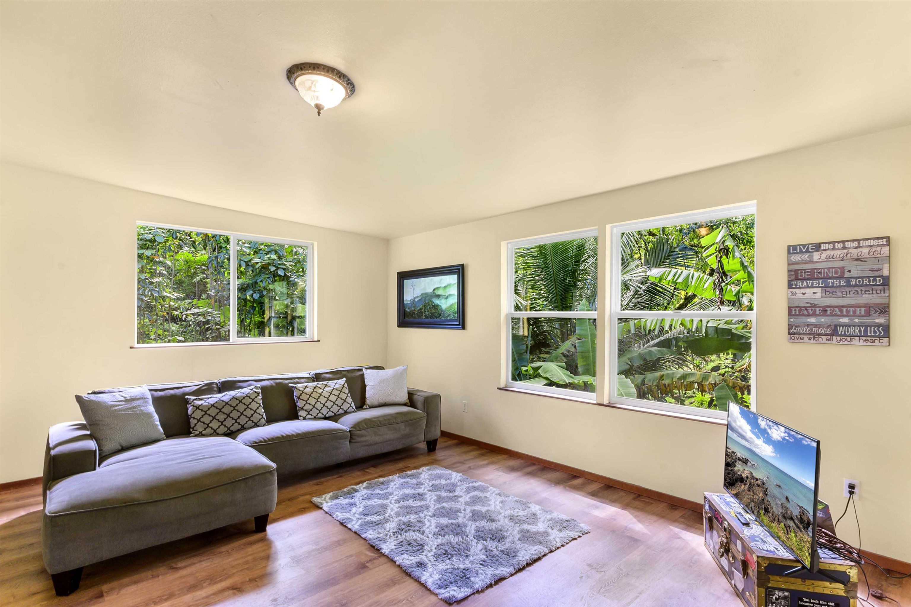 404 Puniawa Road Haiku, HI 96708 - Photo 7 of 36 a living room with furniture and a window