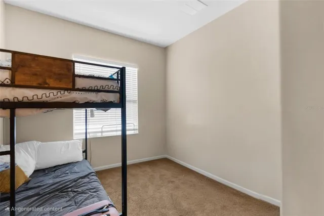 a bedroom with a bed and a night stand