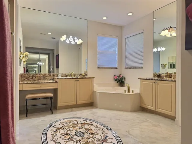a view of a balcony with a black and white checkered floor