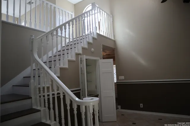a view of entryway with wooden floor