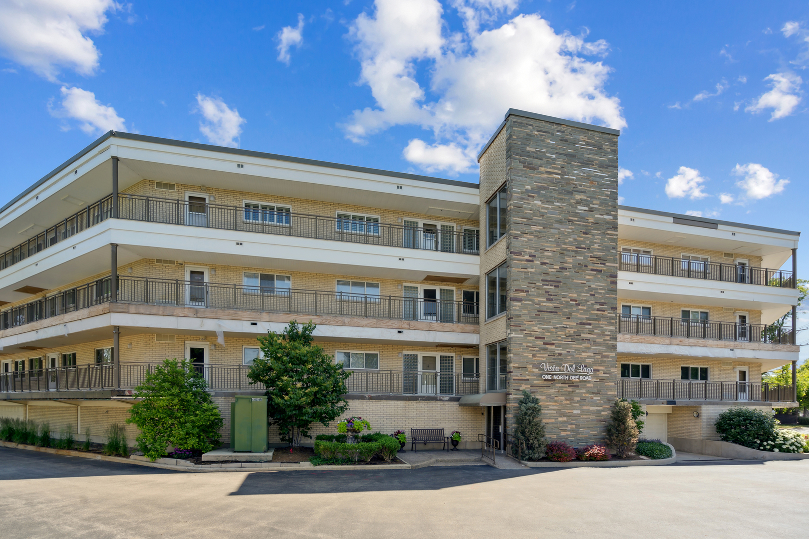 a front view of a building