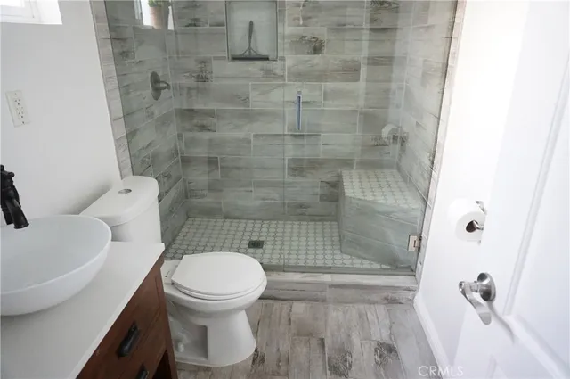 a bathroom with a shower