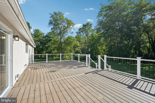 a view of a wooden deck