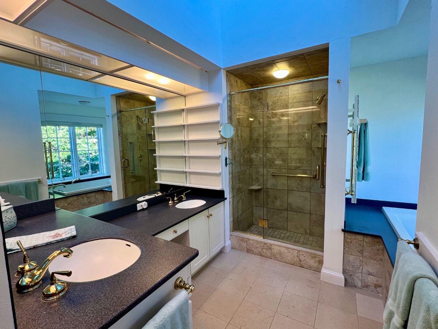 300 N Road Chilmark, MA 02535 - Photo 12 of 39 a bathroom with a granite countertop sink a toilet and shower
