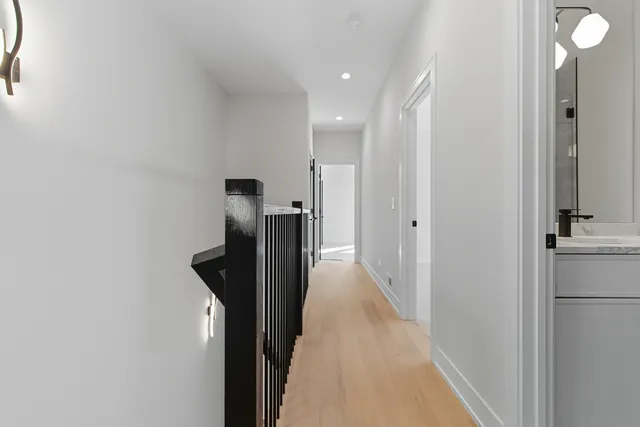 a view of a hallway with a elevator