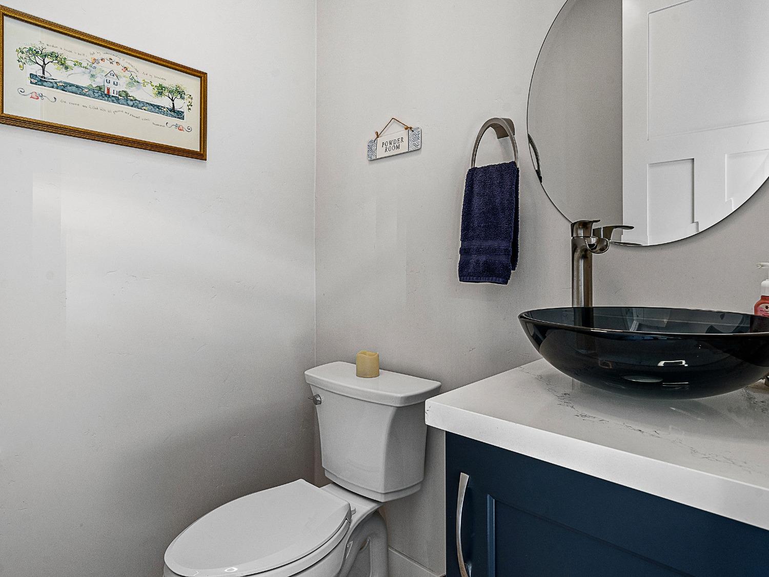 3102 Squirrel Hollow Mount Aukum, CA 95656 - Photo 21 of 51 a bathroom with a toilet a sink and mirror