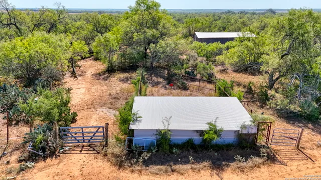 a view of a big yard with lots of bushes
